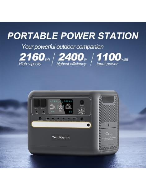 TALLPOWER V2400 Stazione di alimentazione portatile generatore solare LiFePo4 da 2160Wh uscita CA da 2400W UPS - Grigio Outlet